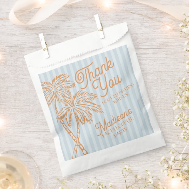 Blue Palm Springs Pastel Beach Party Favour Bag (Clipped)