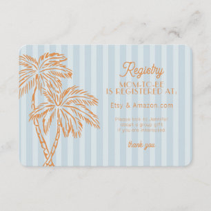 Blue Palm Springs Pastel Beach Registry Insert