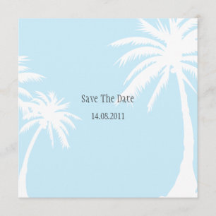 Blue Palm Tree Wedding Save the Date