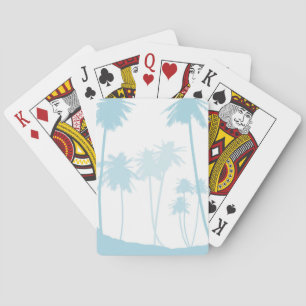 Blue Palm Trees Playing Cards
