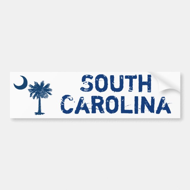Blue Palmetto South Carolina Bumper Sticker (Front)
