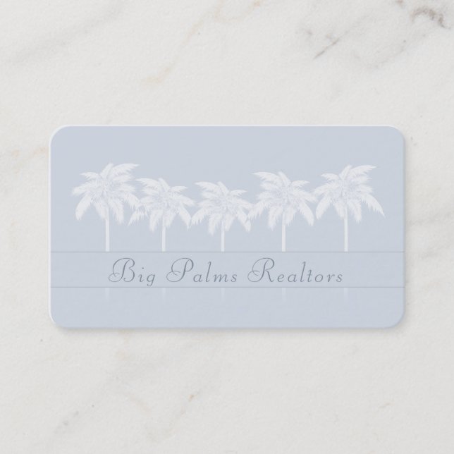 Blue Palms Silhouettes Business Card (Front)