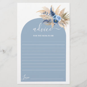 Blue Pampas Grass Advice for Mum To Be card