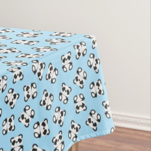 Blue Panda Bear Birthday Party Tablecloth