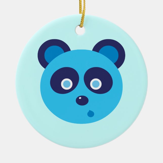 Blue Panda Ceramic Tree Decoration (Front)