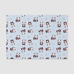 Blue Panda Heart Tissue Paper