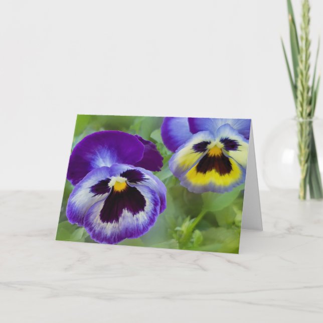 Blue Pansies Card (Front)