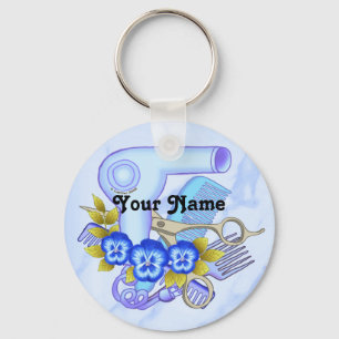 Blue Pansy Beautician   Key Ring