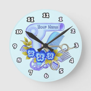 Blue Pansy Beauty Parlour beautician clock