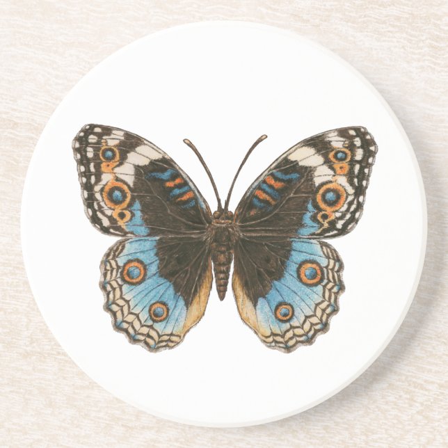 Blue Pansy Butterfly Coaster (Front)