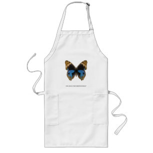 Blue Pansy Butterfly Long Apron