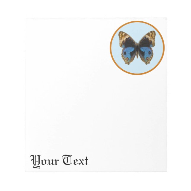 Blue Pansy Butterfly Notepad (Front)