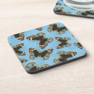 Blue Pansy Butterfly pattern Coaster