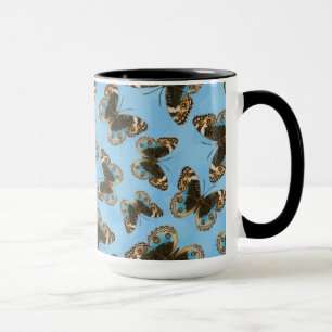 Blue Pansy Butterfly pattern Mug