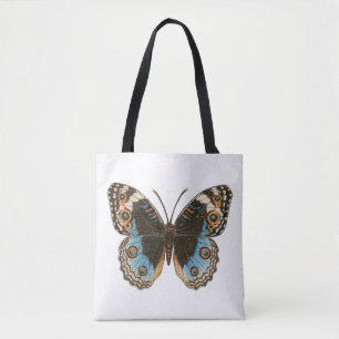 Blue Pansy Butterfly Tote Bag