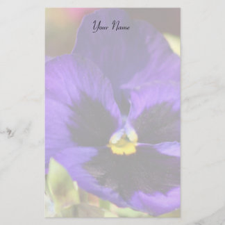 Blue Pansy Flower Stationary Stationery