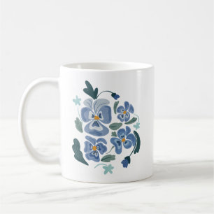 Blue Pansy Flowers Aesthetic Pansies Coffee Mug