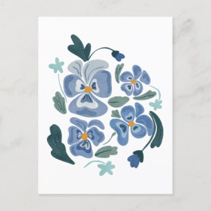 Blue Pansy Flowers Aesthetic Pansies Postcard