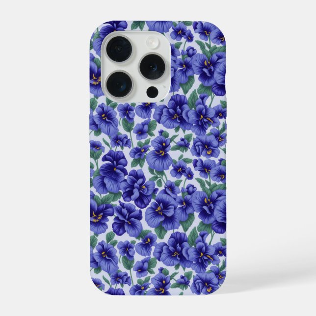 Blue Pansy Flowers Phone Case (Back)