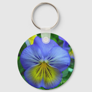 Blue Pansy Key Ring