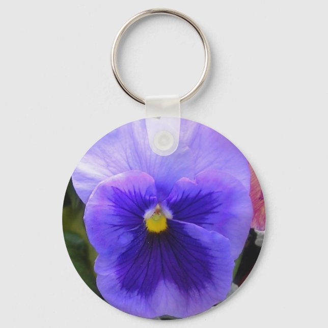 blue pansy key ring (Front)