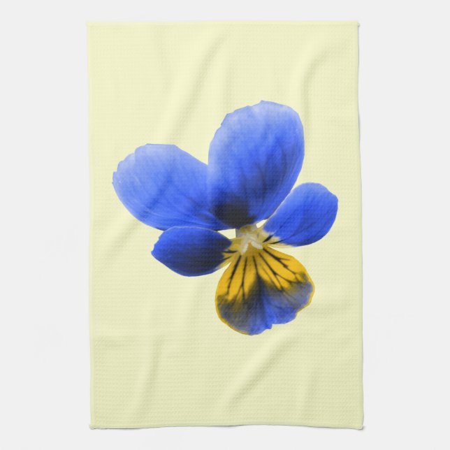 Blue Pansy Kitchen Towel (Vertical)