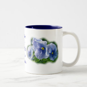 Blue Pansy Mug-customise and personalise Two-Tone Coffee Mug
