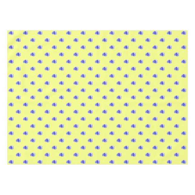Blue Pansy on Yellow - Tablecloth (Front (Horizontal))