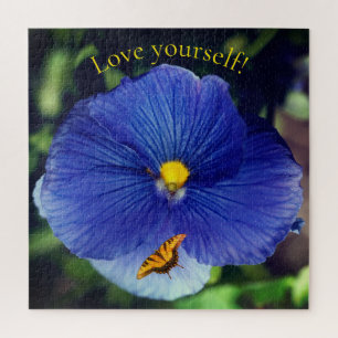 Blue pansy viola jigsaw puzzle