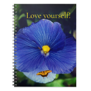 Blue pansy viola notebook