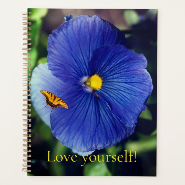 Blue pansy viola planner (Front)