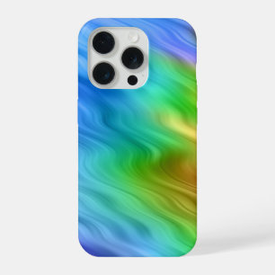 Blue Pansy Wavy Texture iPhone 15 Pro Case