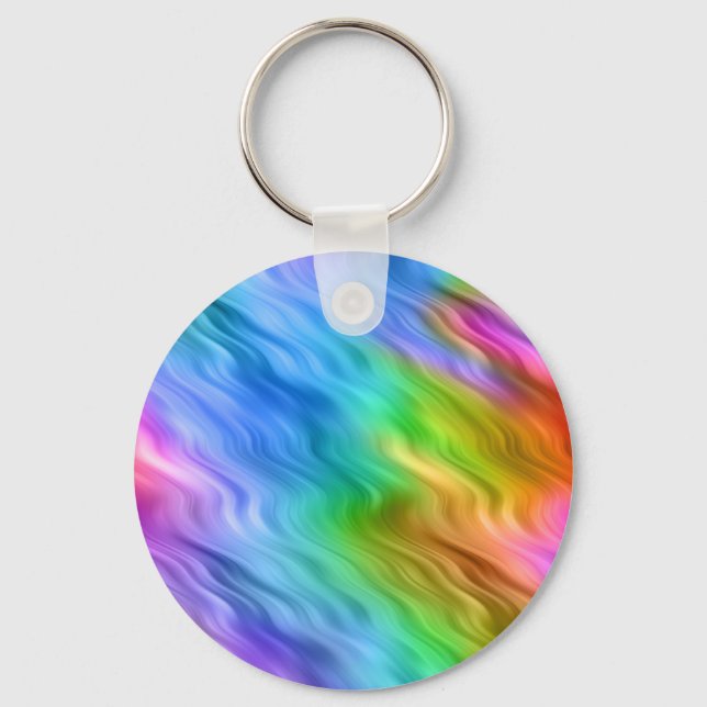 Blue Pansy Wavy Texture Key Ring (Front)