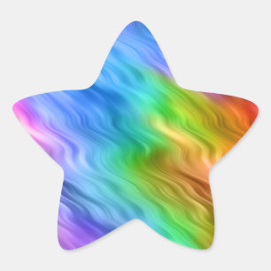 Blue Pansy Wavy Texture Star Sticker