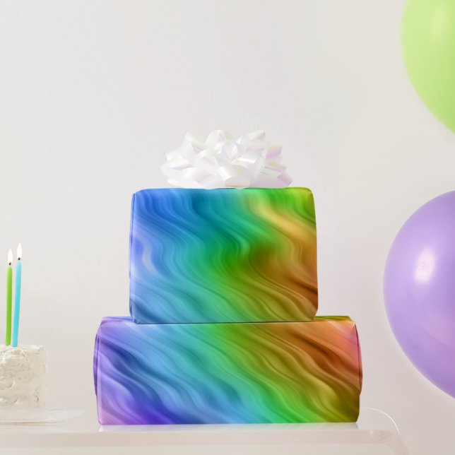 Blue Pansy Wavy Texture Wrapping Paper (Party Gifts)
