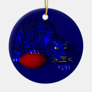 Blue Panther Ceramic Ornament
