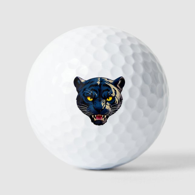 Blue Panther Head Silhouette Golf Balls (Front)