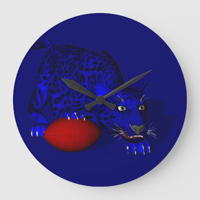 Blue Panther Large Clock (Front)
