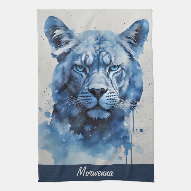 Blue Panther Tea Towel (Vertical)