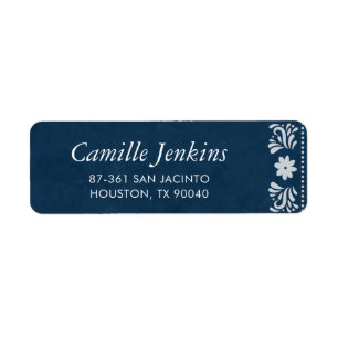 Blue Papel Picado Address Return Address Label