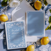 Blue Papel Picado Bridal Shower Invitation