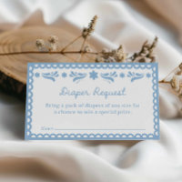 Blue Papel Picado Diaper Raffle Ticket