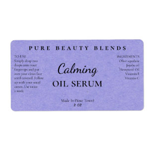 Blue Paper Texture Oil Serum Labels