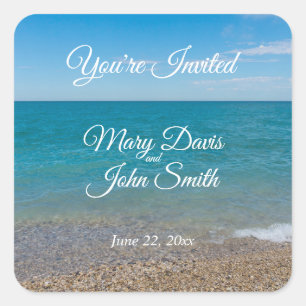 Blue Paradise Wedding Stickers