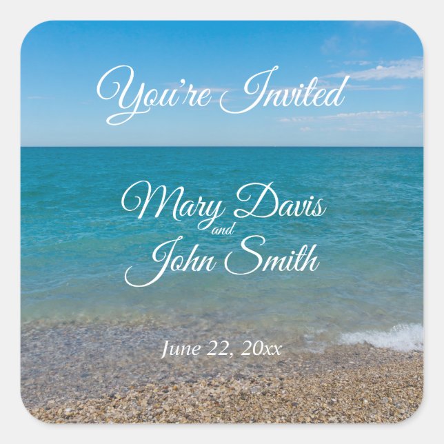 Blue Paradise Wedding Stickers (Front)