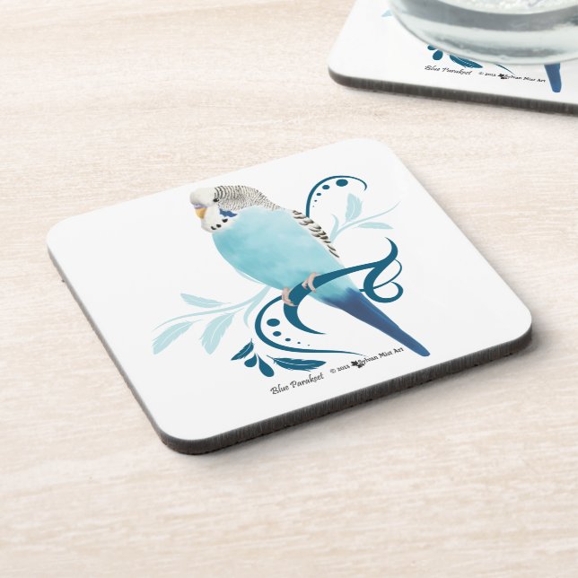 Blue Parakeet Coaster (Left Side)