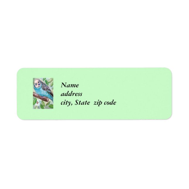 Blue Parakeet Return Address Labels (Front)