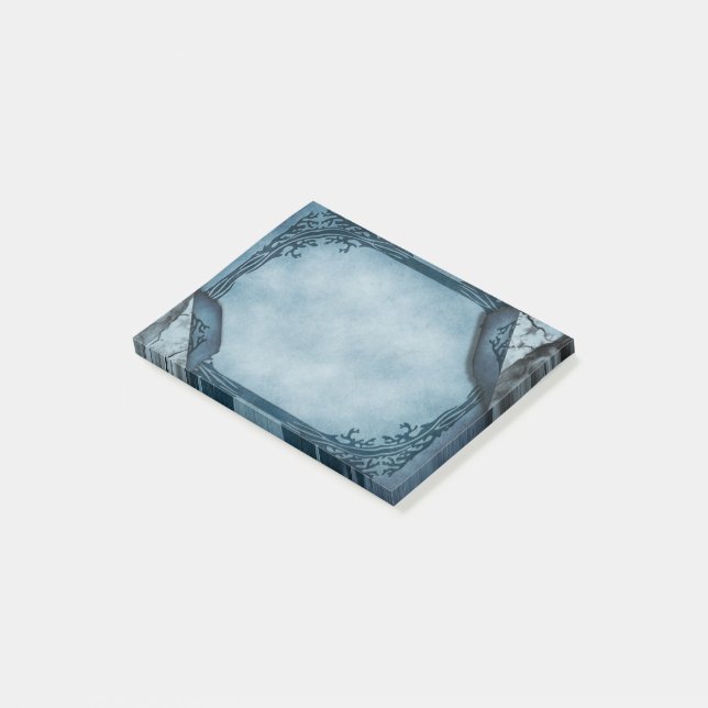 Blue Parchment Gothic Post-it Notes (Angled)