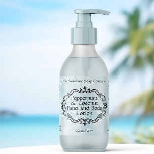 Blue parchment vintage frame cosmetic label