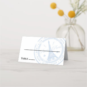 Blue Paris Passport Place Card